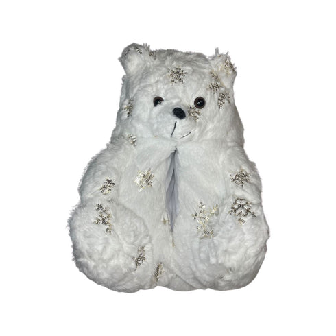 White Snowflake Teddy Slippers - CaribeHeart Teddy